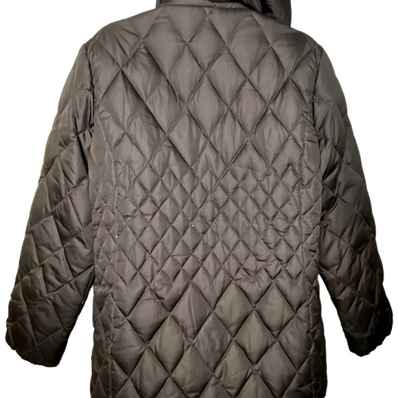 Macintosh New England Women's Quilted Winter Coat M Brown Removable Hood Zipper - Picture 9 of 15